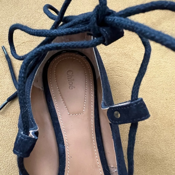 CHLOE
Black Suede Lace Up Flats - Picture 3 of 5